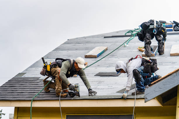 Professional Gutter Installation technician working in South Windham, CT